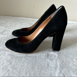 J. Crew Black Suede Block Heel Pumps size 6